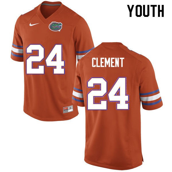 Youth #24 Iverson Clement Florida Gators College Football Jerseys Orange